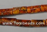 CDE738 15.5 inches 8*16mm tube dyed sea sediment jasper beads