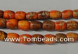 CDE740 15.5 inches 5*8mm drum dyed sea sediment jasper beads