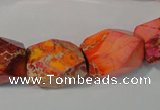 CDE747 15.5 inches 13*18mm faceted nuggets dyed sea sediment jasper beads