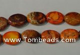 CDE750 15.5 inches 12*14mm oval dyed sea sediment jasper beads