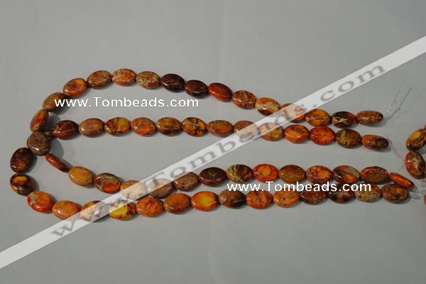 CDE750 15.5 inches 12*14mm oval dyed sea sediment jasper beads