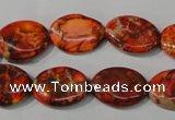 CDE751 15.5 inches 13*18mm oval dyed sea sediment jasper beads