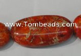 CDE752 15.5 inches 20*40mm oval dyed sea sediment jasper beads