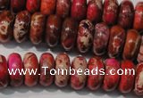 CDE775 15.5 inches 6*14mm rondelle dyed sea sediment jasper beads