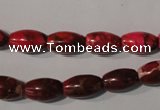 CDE777 15.5 inches 8*13mm rice dyed sea sediment jasper beads