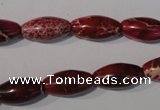 CDE778 15.5 inches 8*16mm rice dyed sea sediment jasper beads