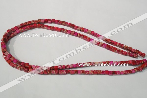 CDE780 15.5 inches 5*5mm cube dyed sea sediment jasper beads