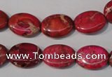 CDE782 15.5 inches 12*16mm oval dyed sea sediment jasper beads