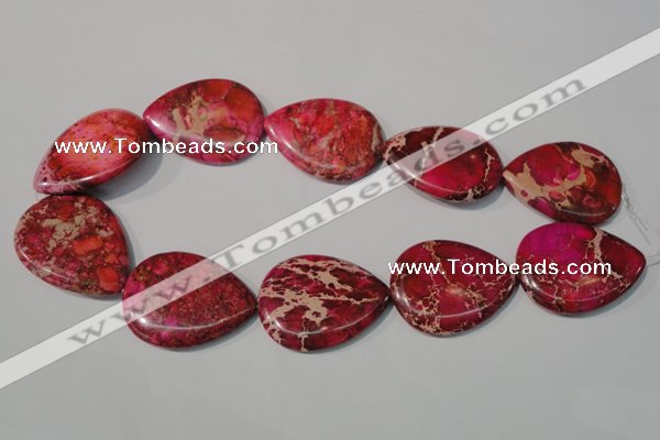 CDE790 15.5 inches 30*40mm flat teardrop dyed sea sediment jasper beads