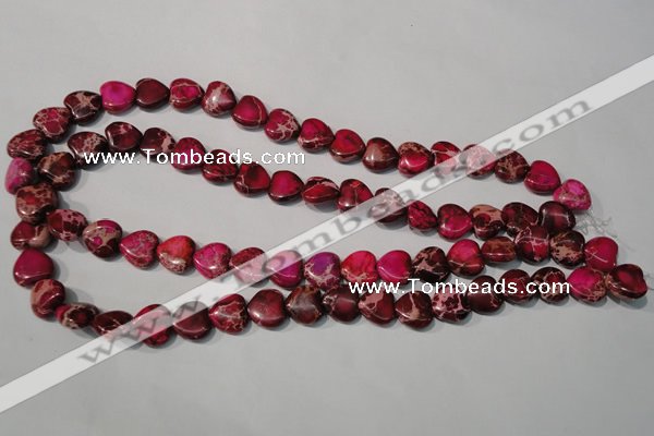 CDE792 15.5 inches 12*12mm heart dyed sea sediment jasper beads