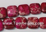 CDE794 15.5 inches 14*14mm square dyed sea sediment jasper beads