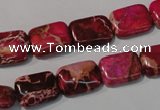 CDE796 15.5 inches 10*14mm rectangle dyed sea sediment jasper beads