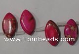 CDE797 Top-drilled 10*18mm marquise dyed sea sediment jasper beads