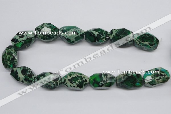 CDE80 15.5 inches 20*30mm faceted nuggets dyed sea sediment jasper beads