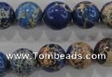 CDE816 15.5 inches 14mm round dyed sea sediment jasper beads wholesale