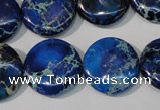 CDE908 15.5 inches 20mm flat round dyed sea sediment jasper beads