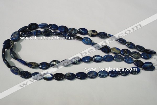 CDE913 15.5 inches 10*14mm oval dyed sea sediment jasper beads