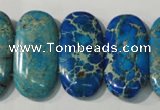 CDE917 15.5 inches 15*30mm oval double drilled dyed sea sediment jasper beads