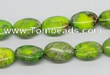 CDE92 15.5 inches 10*14mm oval dyed sea sediment jasper beads