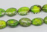 CDE92 15.5 inches 10*14mm oval dyed sea sediment jasper beads