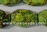 CDE933 15.5 inches 19*30mm faceted nuggets dyed sea sediment jasper beads