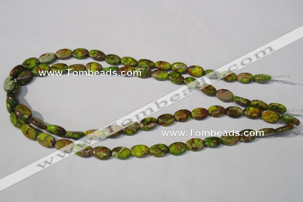 CDE939 15.5 inches 8*12mm oval dyed sea sediment jasper beads