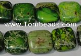 CDE945 15.5 inches 16*16mm square dyed sea sediment jasper beads