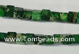 CDE969 15.5 inches 6*6mm cube dyed sea sediment jasper beads