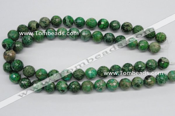 CDE98 15.5 inches 14mm faceted round dyed sea sediment jasper beads