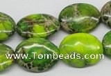 CDE99 15.5 inches 13*18mm oval dyed sea sediment jasper beads