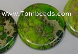 CDI128 15.5 inches 44mm flat round dyed imperial jasper beads