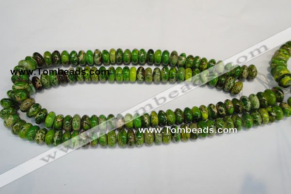 CDI135 15.5 inches 6*12mm rondelle dyed imperial jasper beads