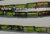 CDI140 15.5 inches 6*12mm tube dyed imperial jasper beads