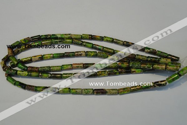 CDI140 15.5 inches 6*12mm tube dyed imperial jasper beads