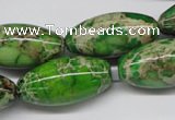 CDI148 15.5 inches 15*30mm rice dyed imperial jasper beads