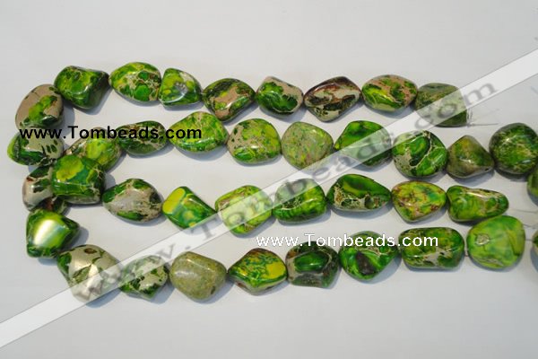 CDI154 15.5 inches 15*20mm nugget dyed imperial jasper beads