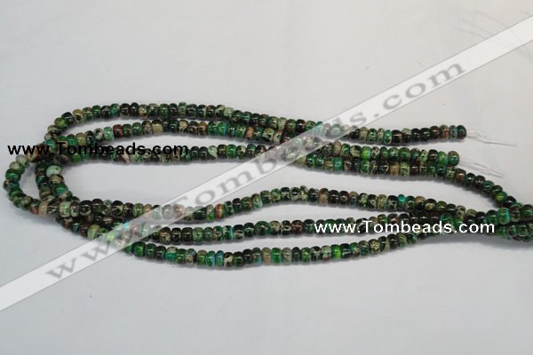 CDI159 15.5 inches 4*6mm rondelle dyed imperial jasper beads