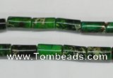 CDI166 15.5 inches 6*12mm tube dyed imperial jasper beads