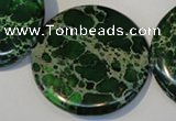 CDI177 15.5 inches 35mm flat round dyed imperial jasper beads