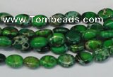 CDI178 15.5 inches 6*8mm oval dyed imperial jasper beads