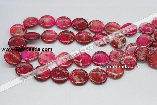 CDI18 16 inches 25mm flat round dyed imperial jasper beads wholesale