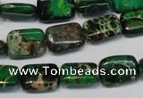 CDI199 15.5 inches 10*14mm rectangle dyed imperial jasper beads