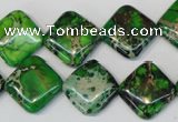 CDI201 15.5 inches 16*16mm diamond dyed imperial jasper beads