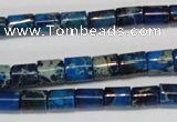 CDI227 15.5 inches 6*8mm tube dyed imperial jasper beads