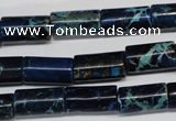 CDI228 15.5 inches 8*16mm tube dyed imperial jasper beads