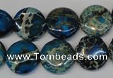 CDI232 15.5 inches 16mm flat round dyed imperial jasper beads