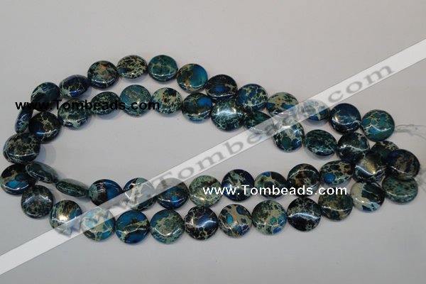 CDI232 15.5 inches 16mm flat round dyed imperial jasper beads