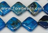 CDI248 15.5 inches 16*16mm diamond dyed imperial jasper beads