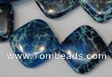 CDI252 15.5 inches 20*20mm diamond dyed imperial jasper beads