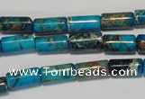 CDI279 15.5 inches 6*12mm tube dyed imperial jasper beads